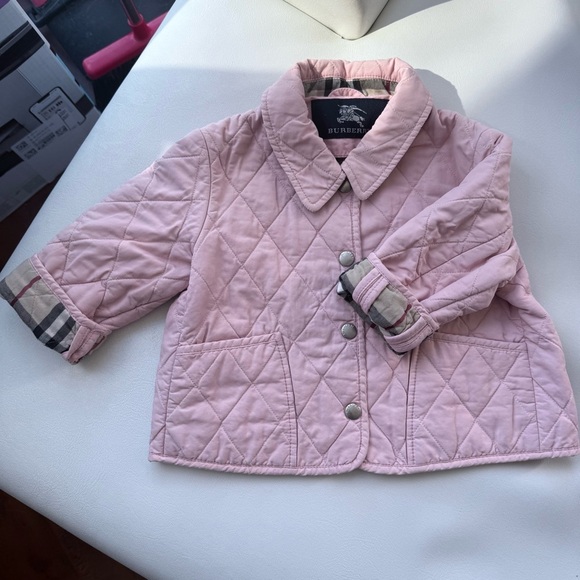 Vest jacket 9/12 months pink lightly fleeced Burberry - Picture 1 of 3